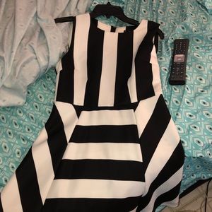 A beautiful black and white dress